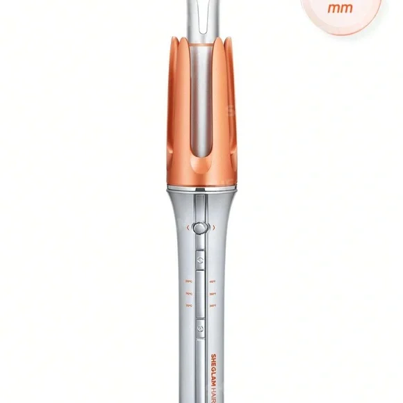 She Glam Hair Automatic Curling Iron in Silver and Orange Barrel - Picture 2 of 5